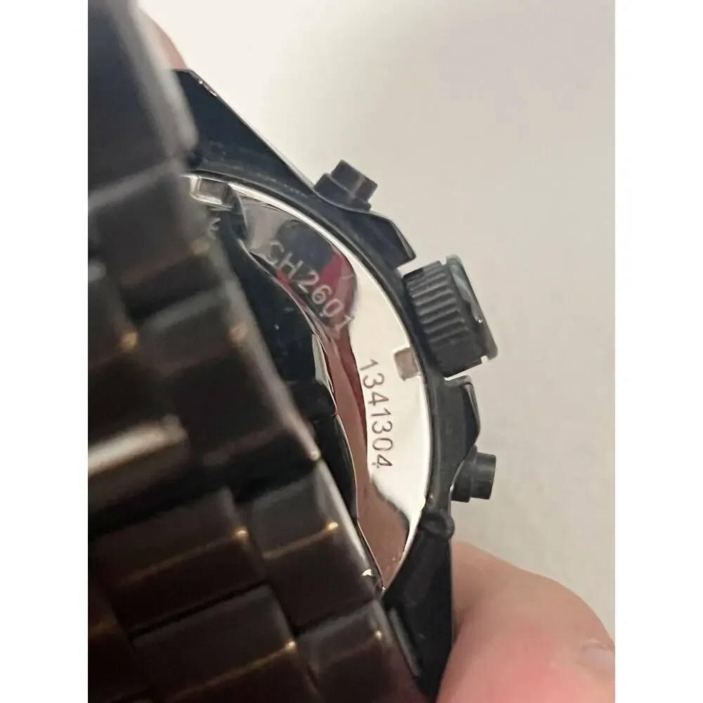 Fossil CH2601 Decker Men's Black Chronograph Watch, Stainless Steel Wristwatch